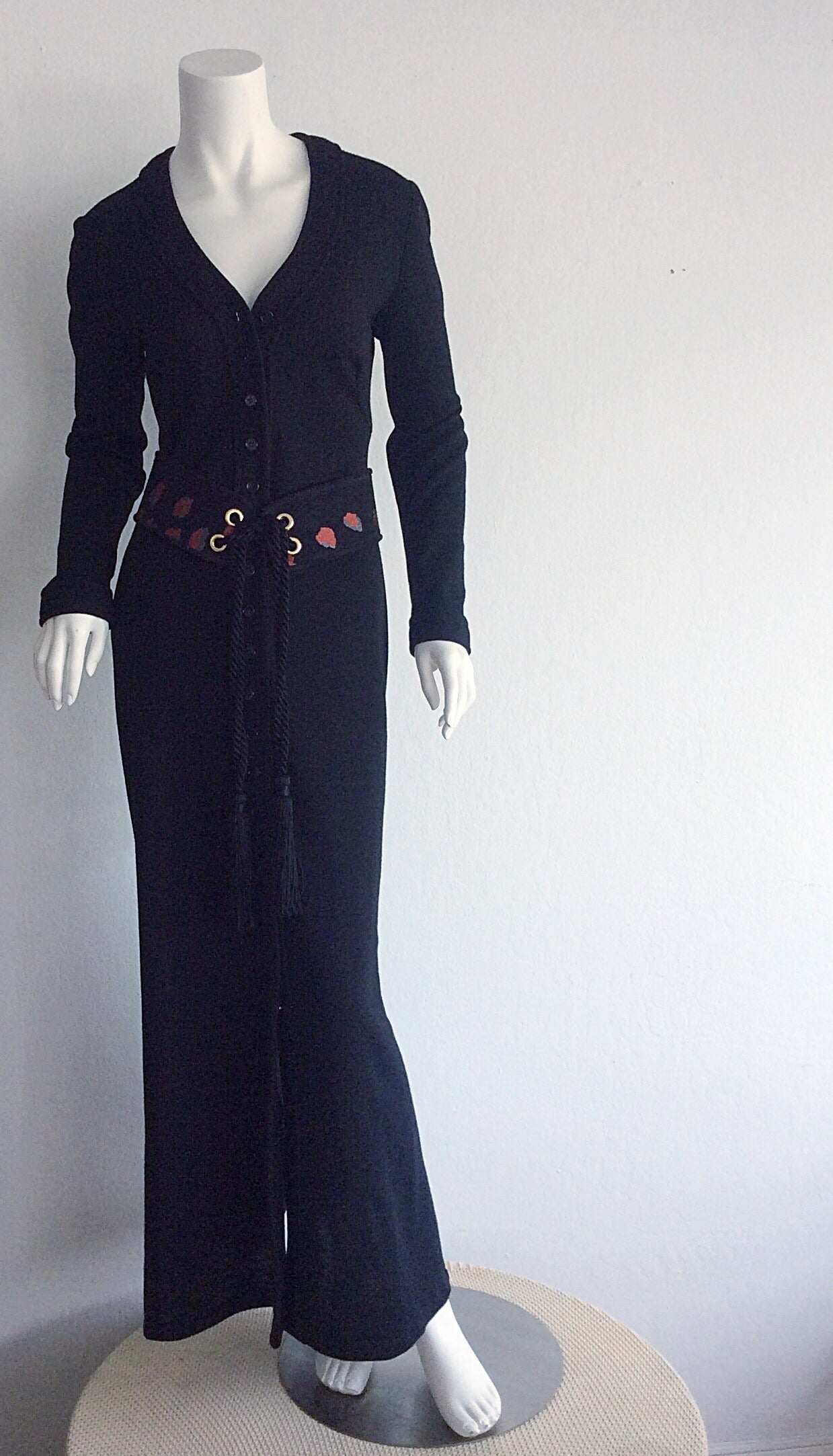 Incredible Vintage Mary Quant for Bonwit Teller Black Wool Shirt Dress 5