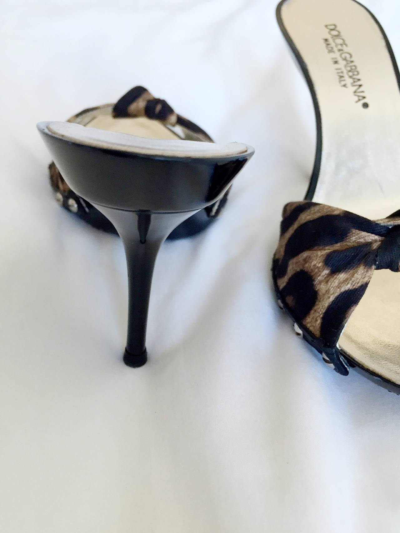 Brand New Dolce & Gabbana Leopard Cheetah Slides / Heels Size 36 US 6 1