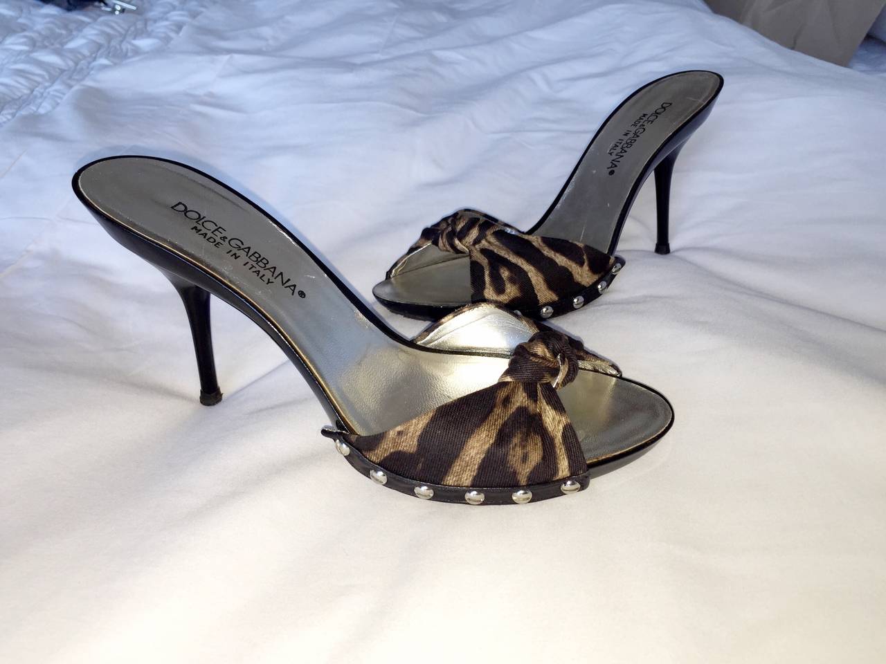 Brand New Dolce & Gabbana Leopard Cheetah Slides / Heels Size 36 US 6 3
