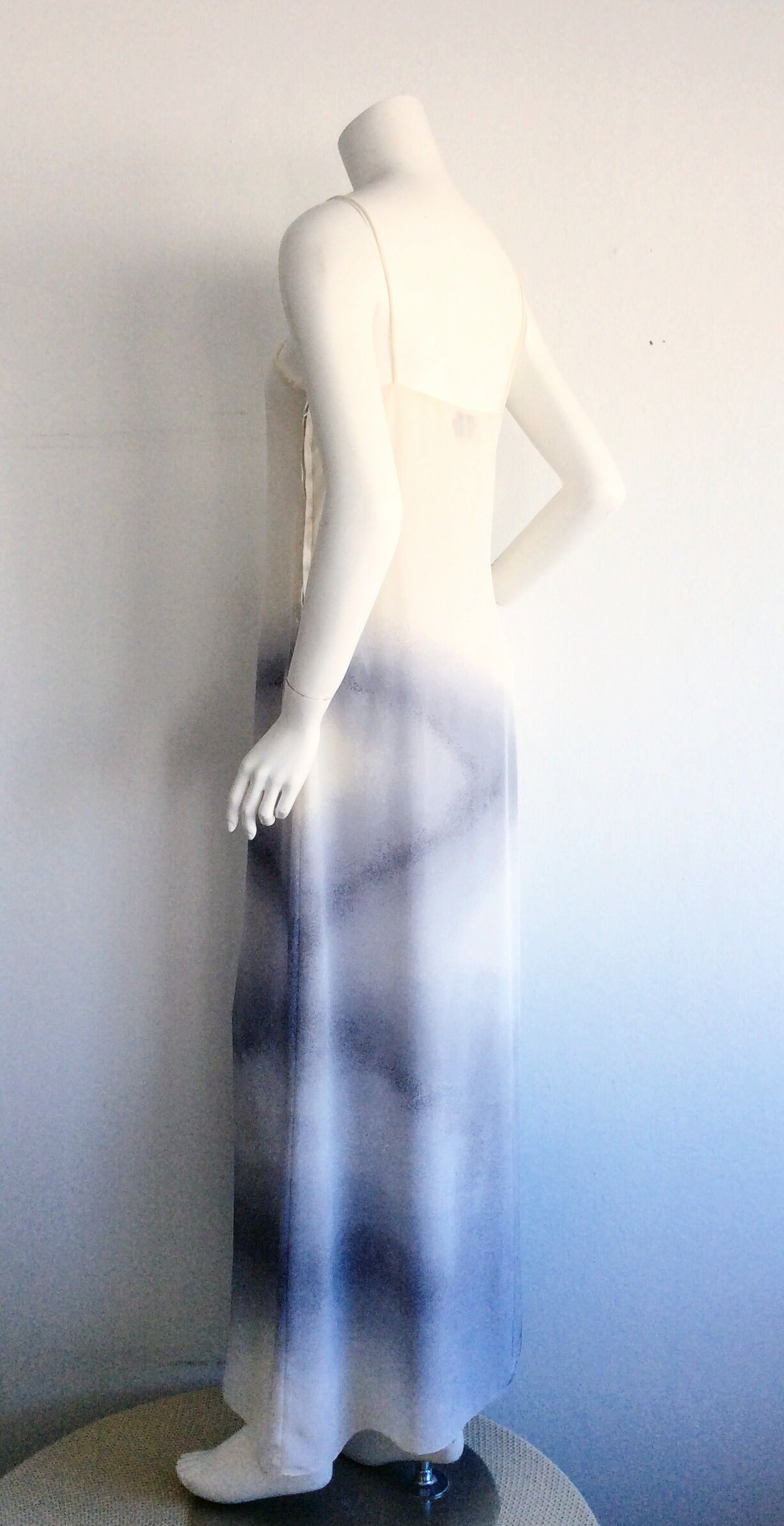 Women's Vintage Halston Breathtaking Documented Ombre Avant Garde Silk Dress For Sale