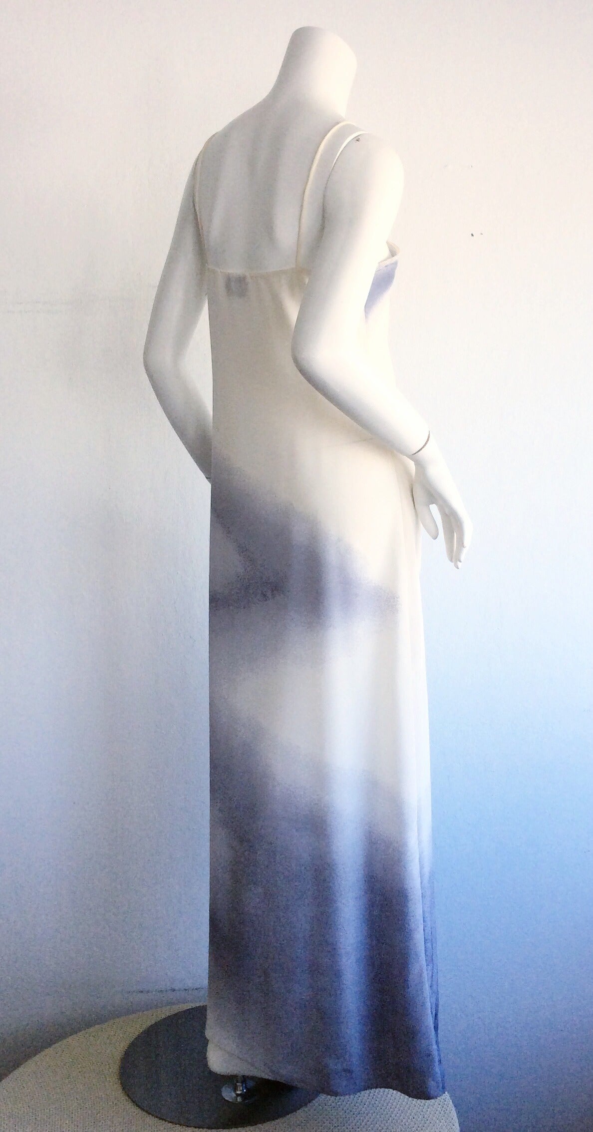 Vintage Halston Breathtaking Documented Ombre Avant Garde Silk Dress For Sale 1