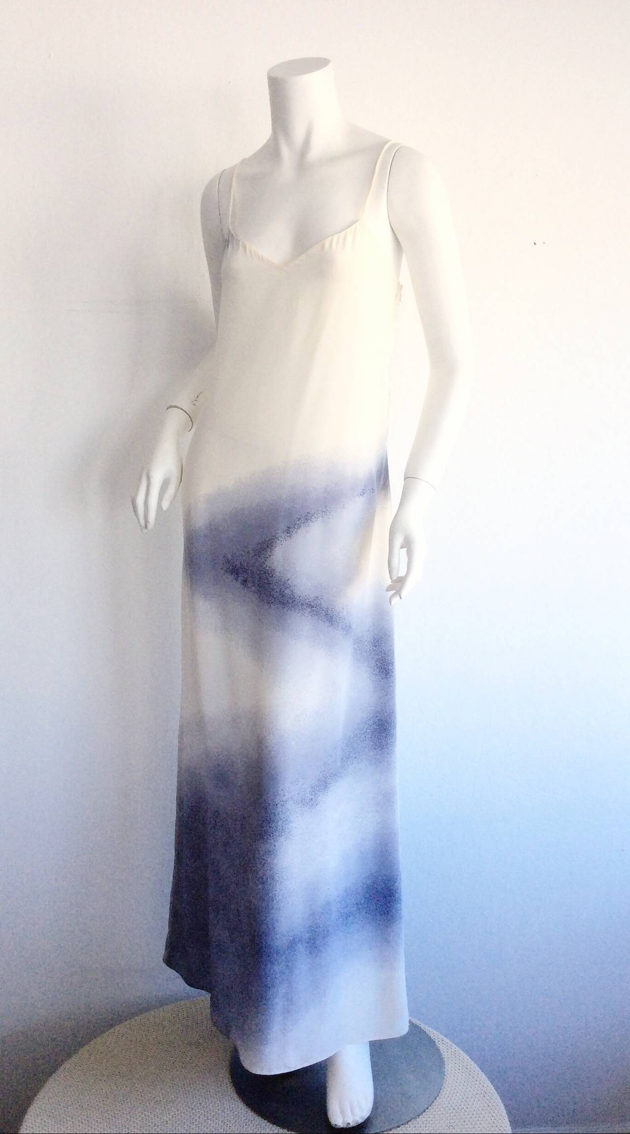 Vintage Halston Breathtaking Documented Ombre Avant Garde Silk Dress For Sale 2