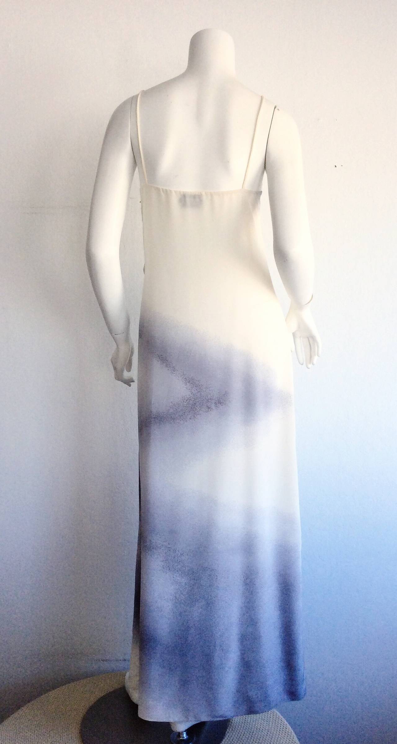 Vintage Halston Breathtaking Documented Ombre Avant Garde Silk Dress 3