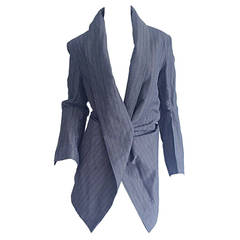 1990s Vintage Vivienne Westwood Deconstructed Grey Pinstripe Jacket