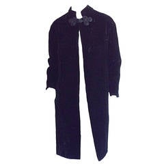 Extremely Rare 1950s Ceil Chapman Black Velvet Milium Cloak Jacket