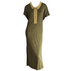 1960s Early Vintage Yves Saint Laurent Jersey Dress w/ Peter Pan Collar YSL 11