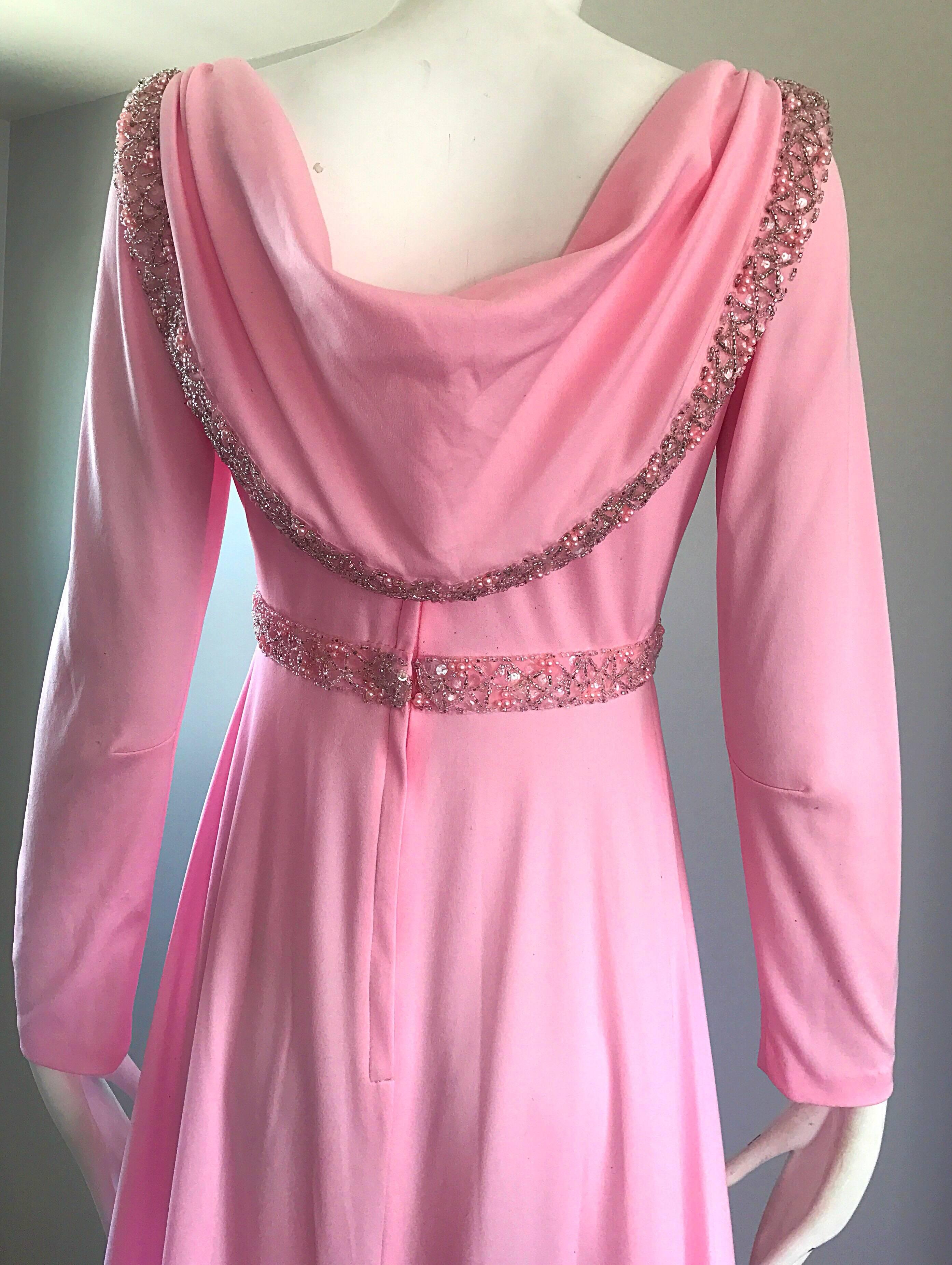 pink grecian dress