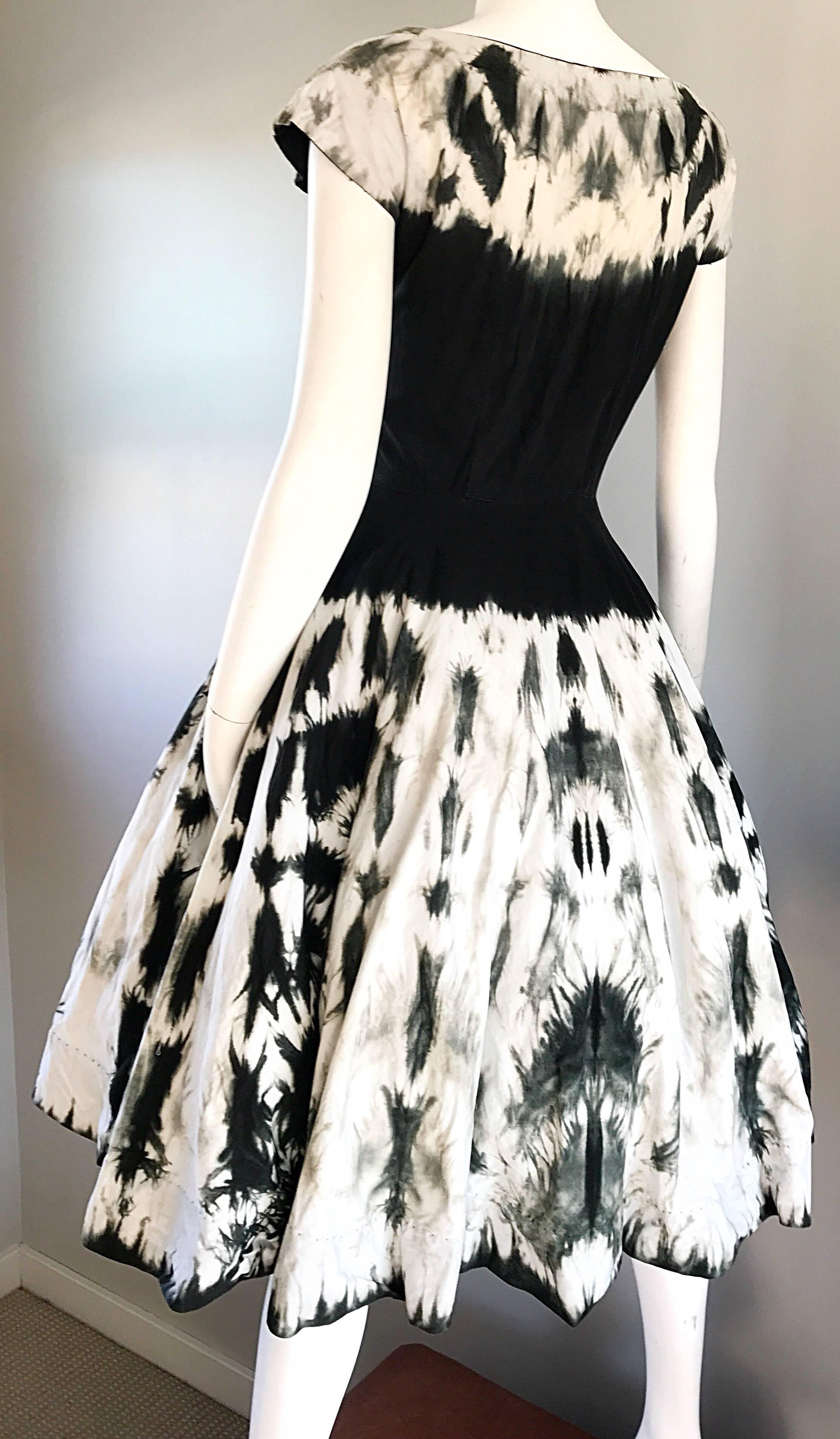 50s black and white dress