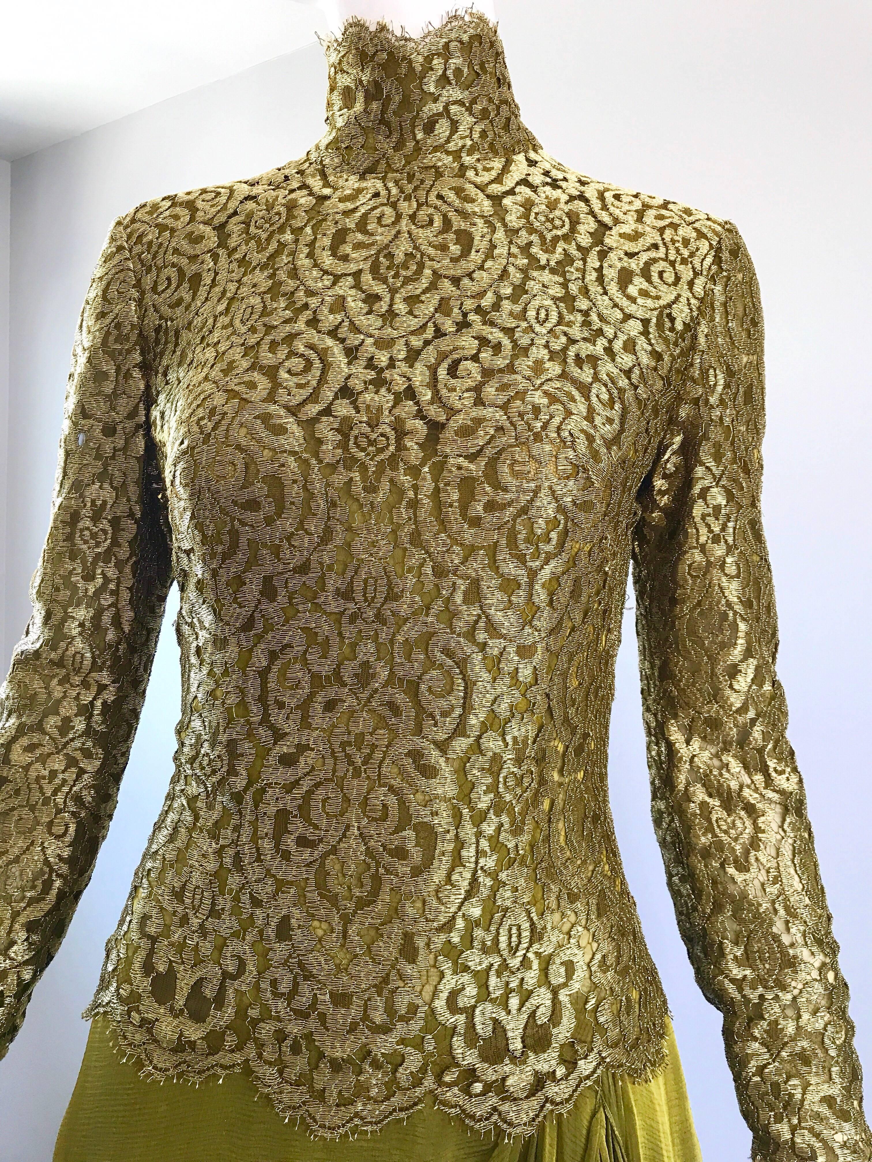 gold silk gown