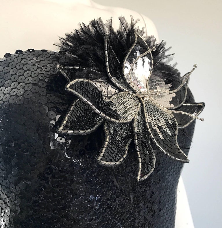 black fall dresses for wedding Imani Sheer Sequin Mini w/Feather Trim- Black  Moda Glam Boutique