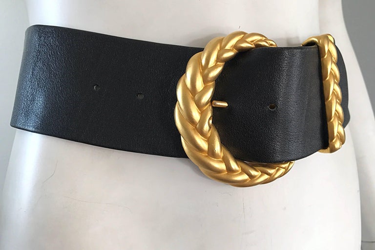 Chic 1990s Anne Klein for Calderon Black and Gold Vintage  display picture 1