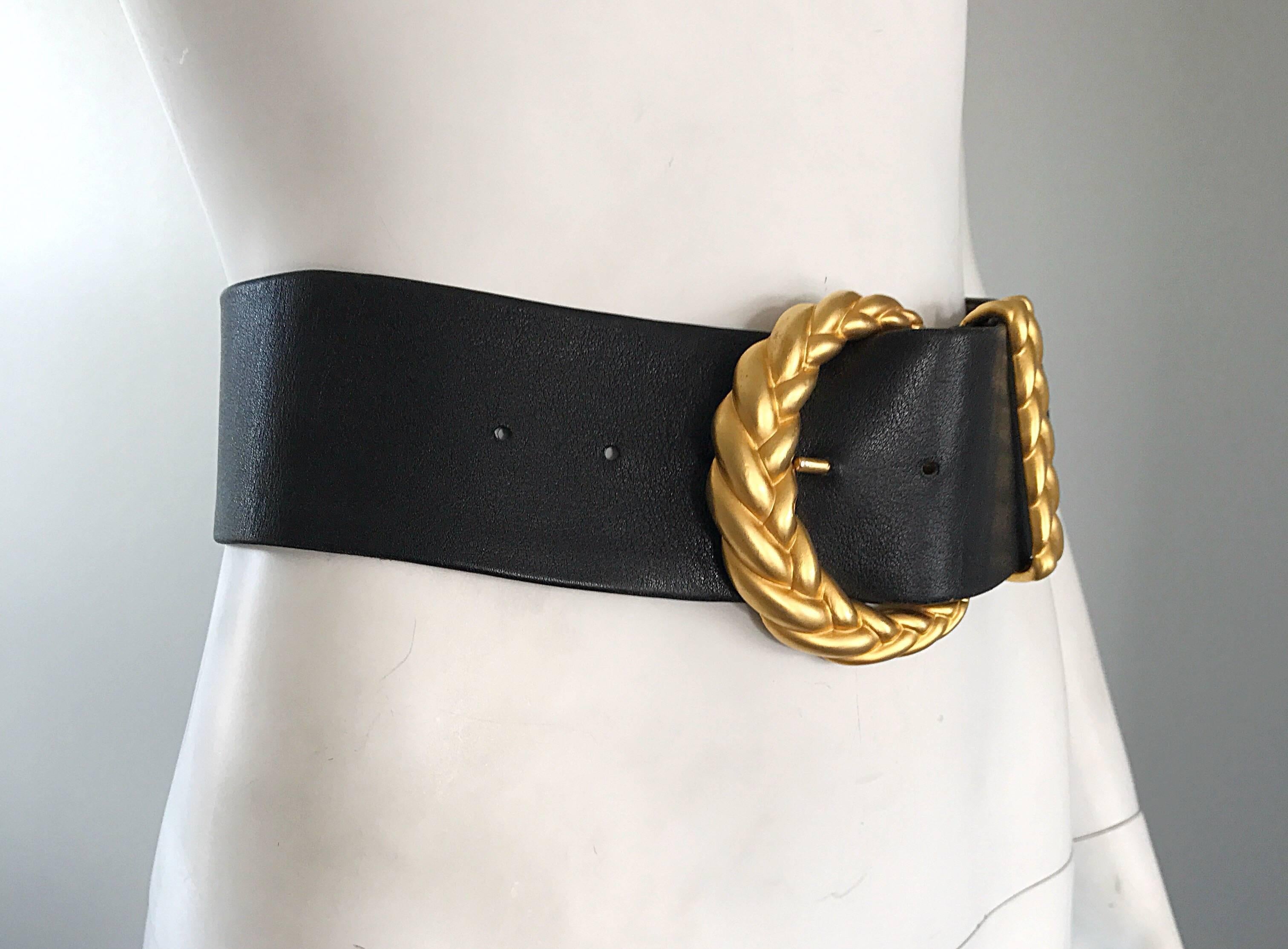 Anne Klein Anne Klein for Calderon Vintage Rope Belt with Leather Trim Belt Size Small S 24 