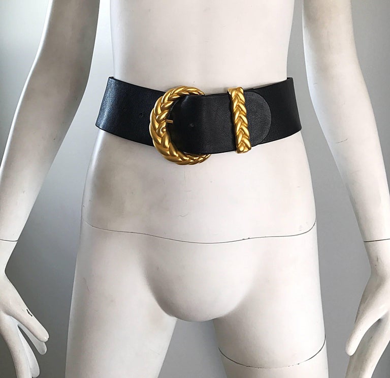 Chic 1990s Anne Klein for Calderon Black and Gold Vintage  display picture 2