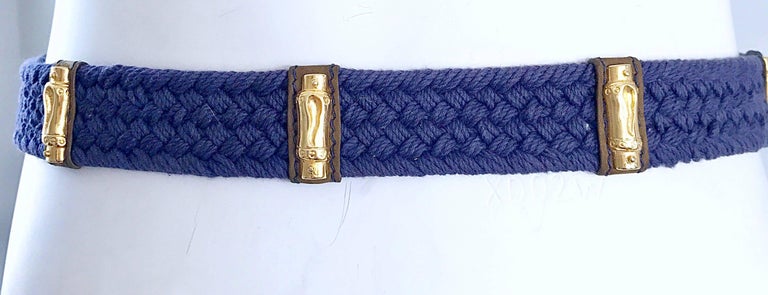 Vintage Escada by Margaretha Ley Navy Blue + Gold Nautical  display picture 2