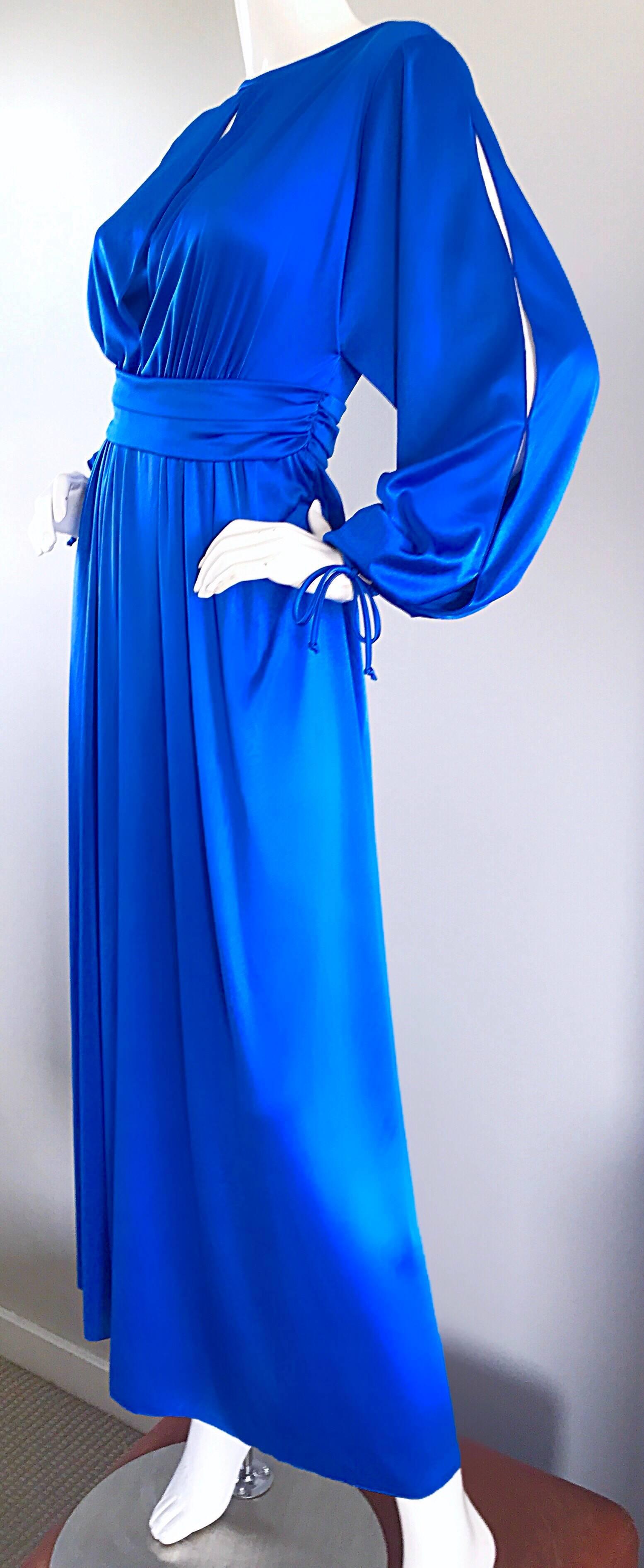 royal blue cold shoulder dress