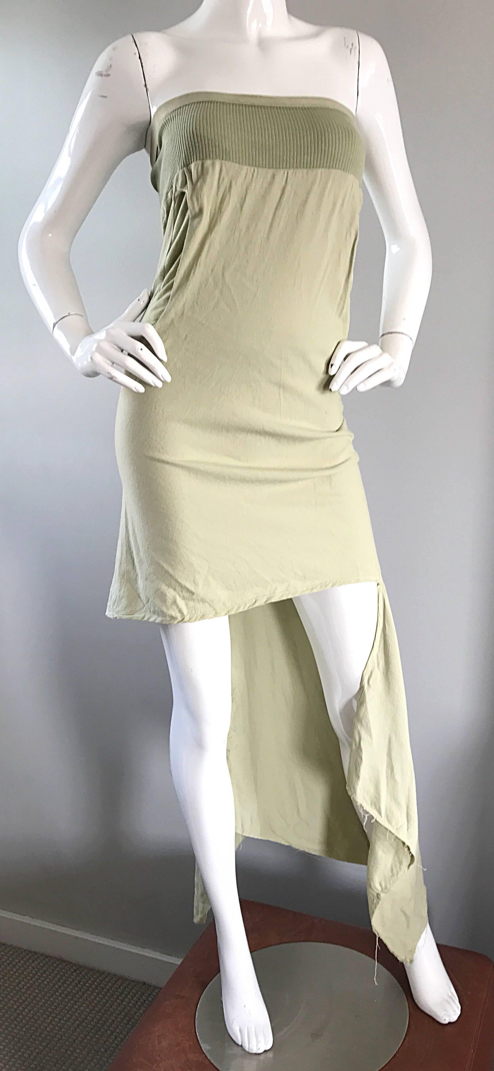 Neu Rick Owens ' Queen ' F/W '04 Trägerloses hellgrünes asymmetrisches Kleid im Zustand „Neu“ im Angebot in San Diego, CA