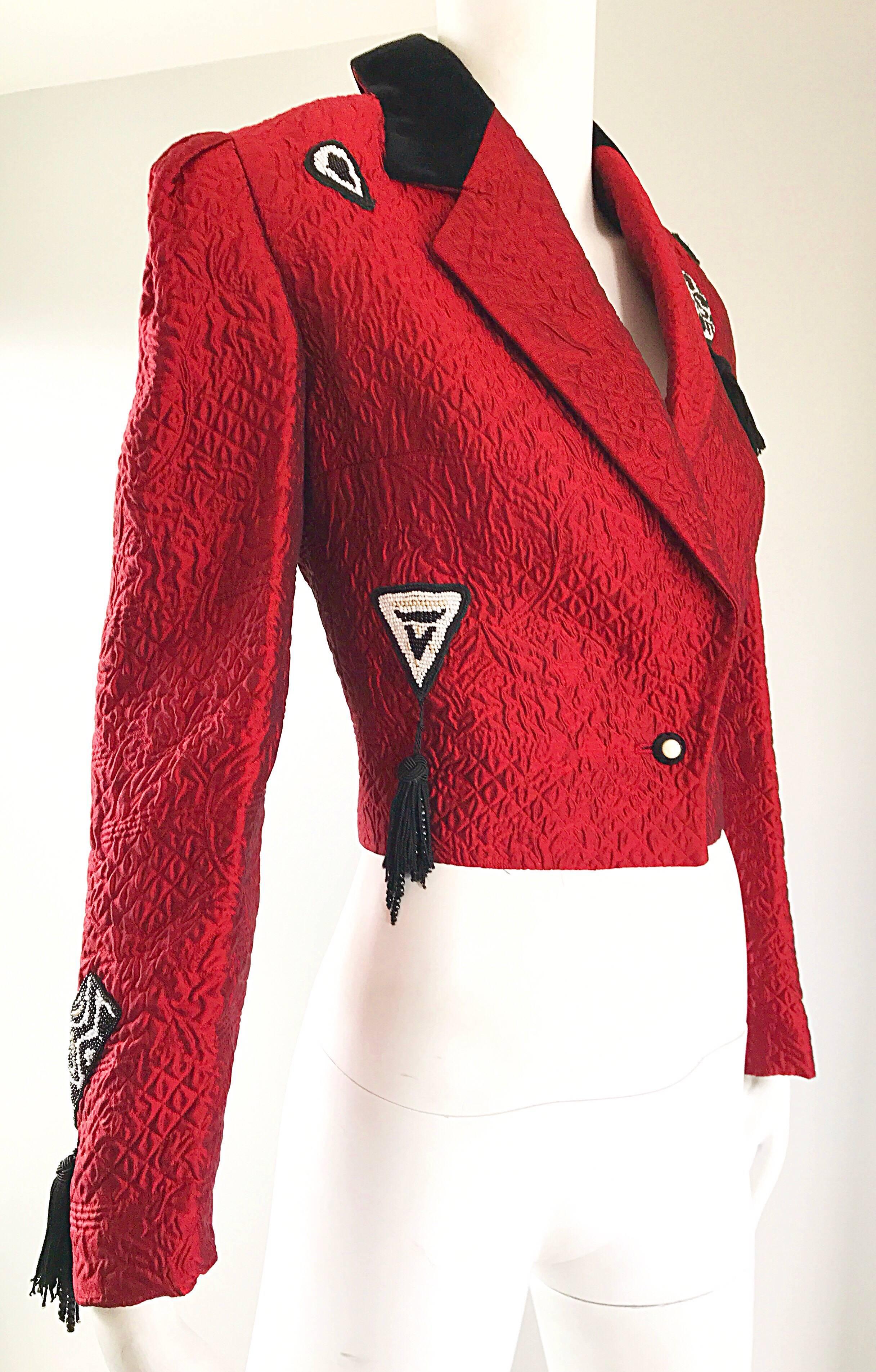 red bolero jacket