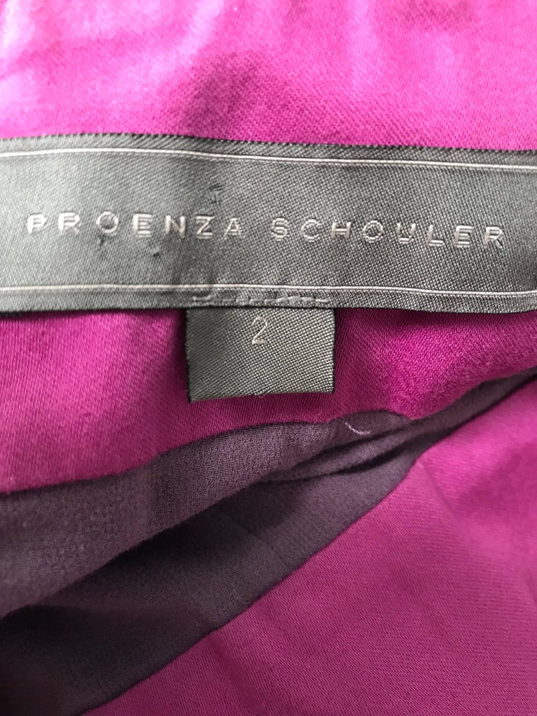 Proenza Schouler Size 2 Purple Hawaiian Flower Print Cotton Empire ...