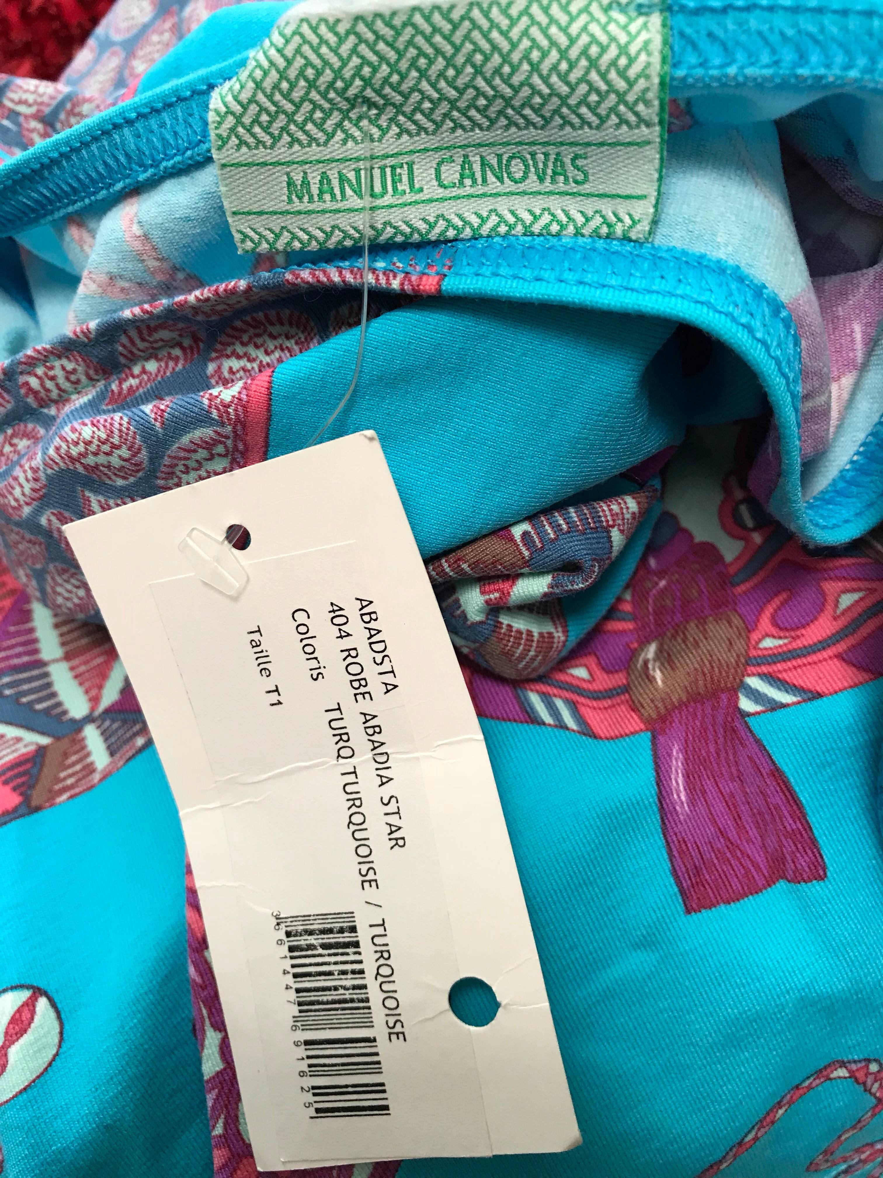 New 1990s Manuel Canovas Novelty Purse Handbag Print Blue + Pink Bodycon Dress 3