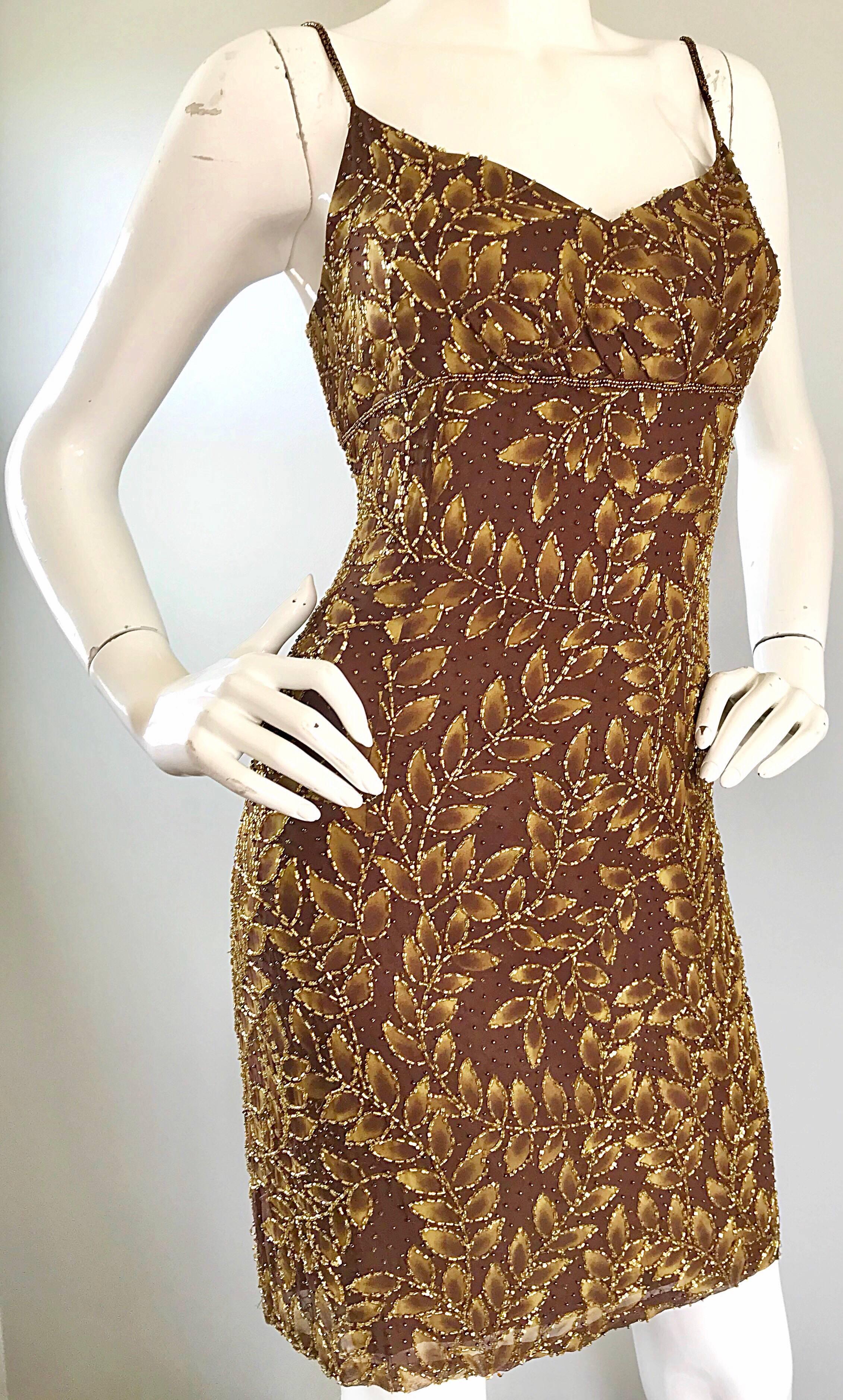 brown beaded dress