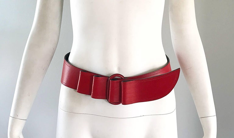 Vintage 80\'s Avant Garde Leather & Metal Waist Belt Adjustable Size M 80s Avant Garde Belt - Etsy main image 3