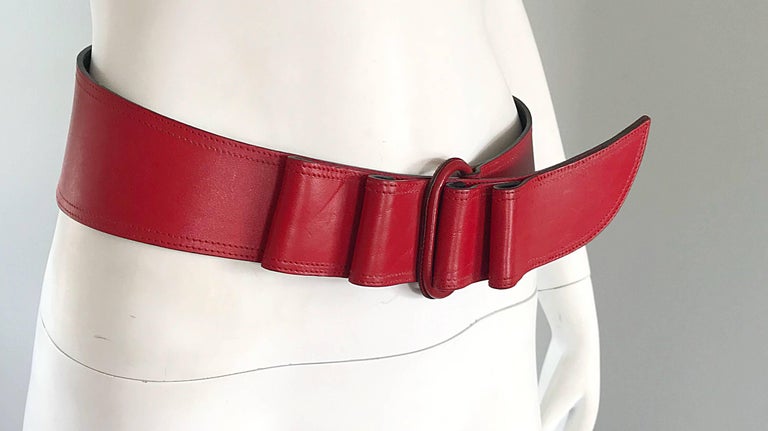Vintage 80\'s Avant Garde Leather & Metal Waist Belt Adjustable Size M Avant Garde Leather Belt - Etsy main image 3