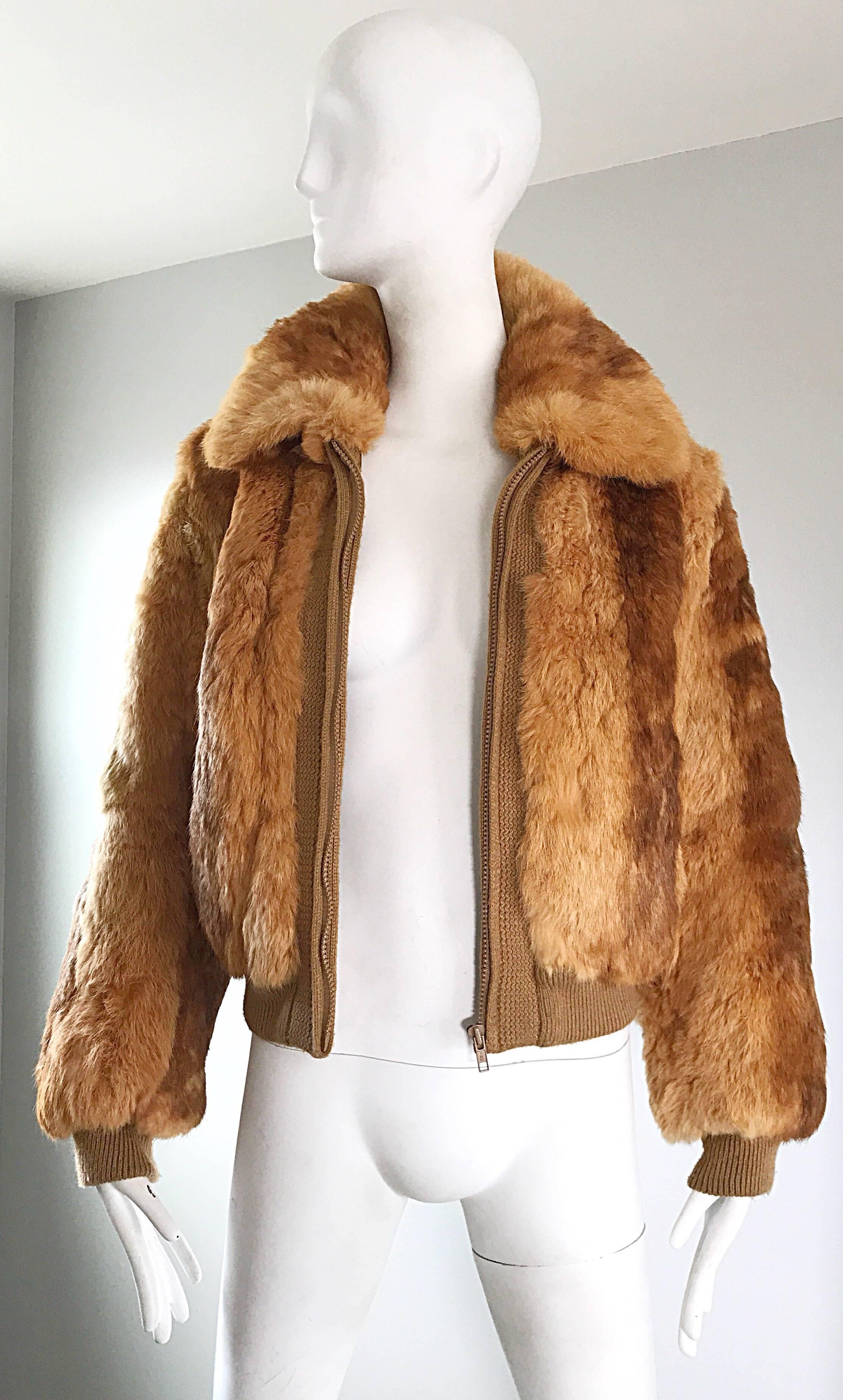 70s rabbit fur coat