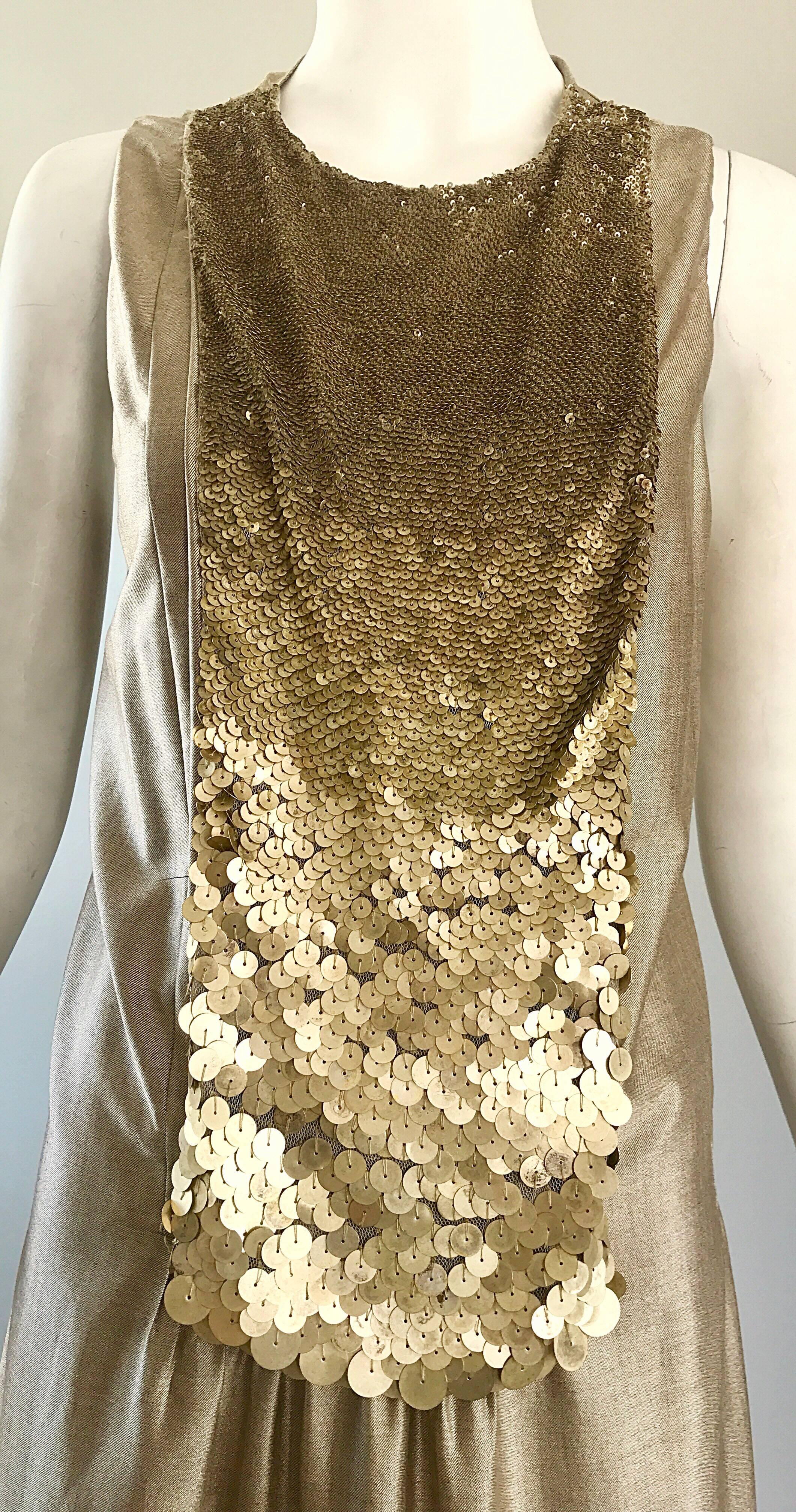 gold and silver sequin collared dress