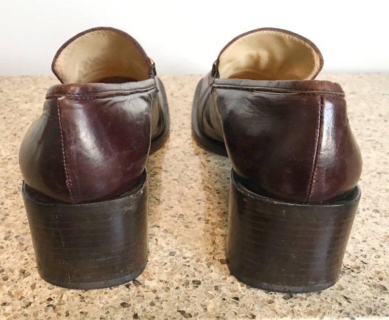 gucci stacked heel loafer