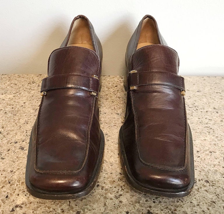 gucci stacked heel loafer