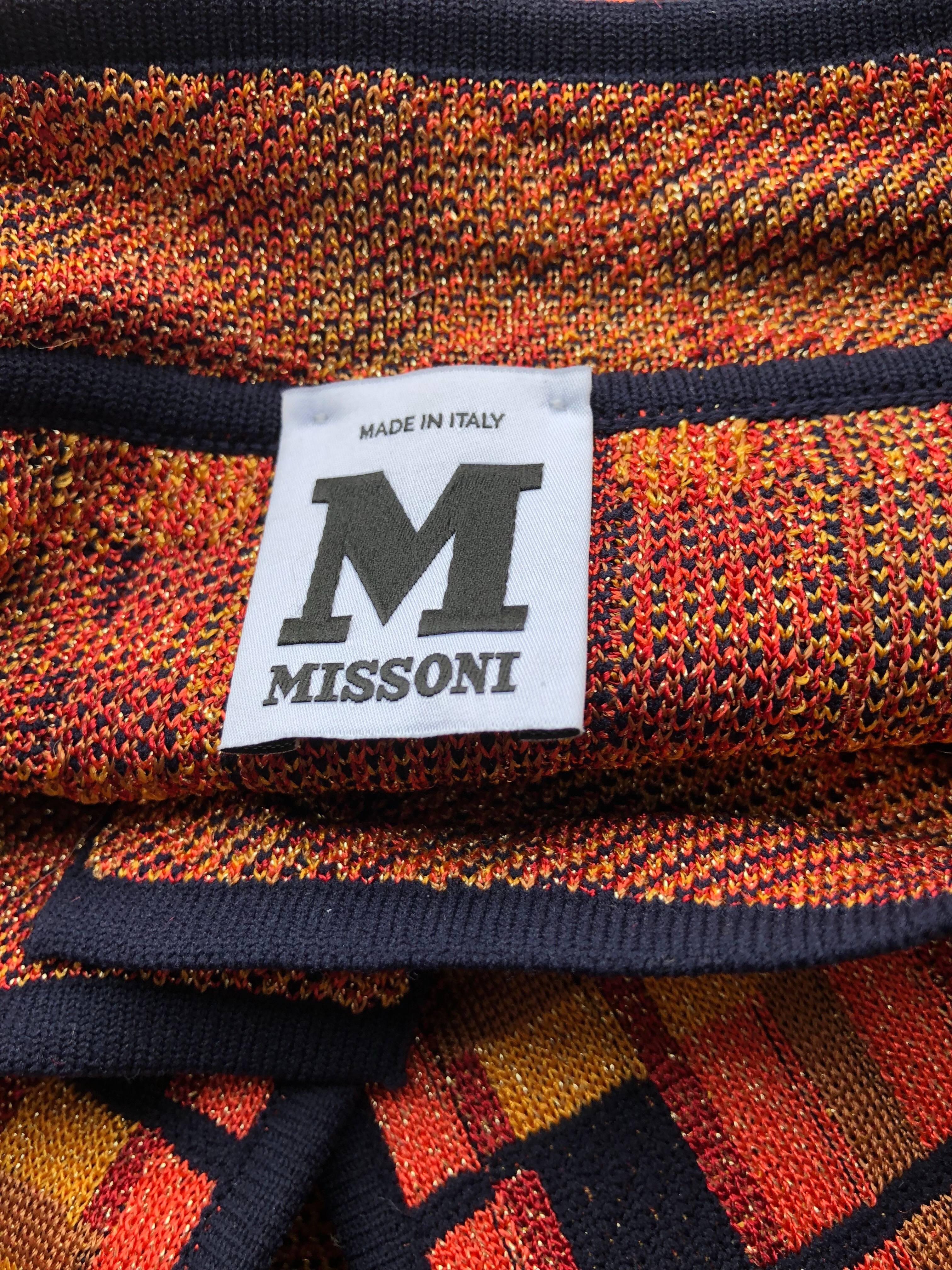 Missoni 1990s Vintage Burnt Orange + Yellow Metallic Autumnal Jacket Cardigan 2