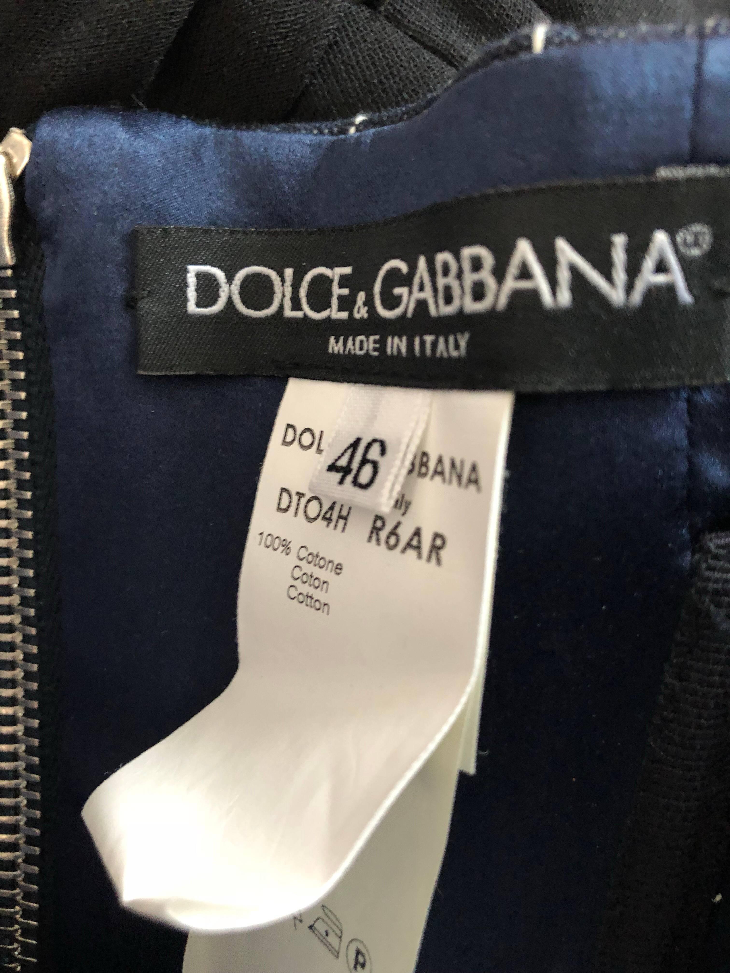 New Dolce & Gabbana Size 46 US 10 Blue Jean Denim Strapless Bustier Corset Top 3