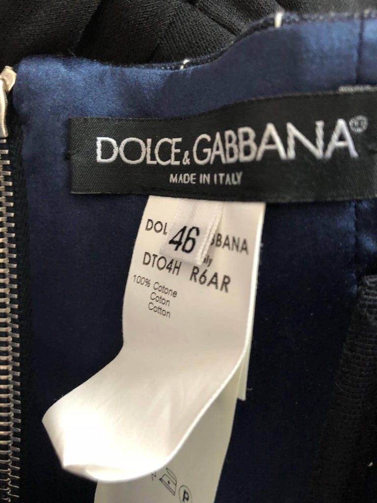 New Dolce and Gabbana Size 46 US 10 Blue Jean Denim Strapless Bustier ...