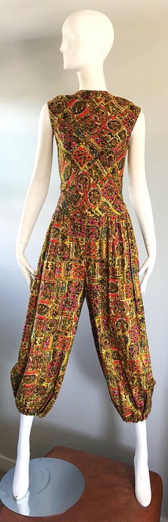 Camellia of Beverly Hills Vintage Harem Jumpsuit and Beaded Skirt, 1950s
