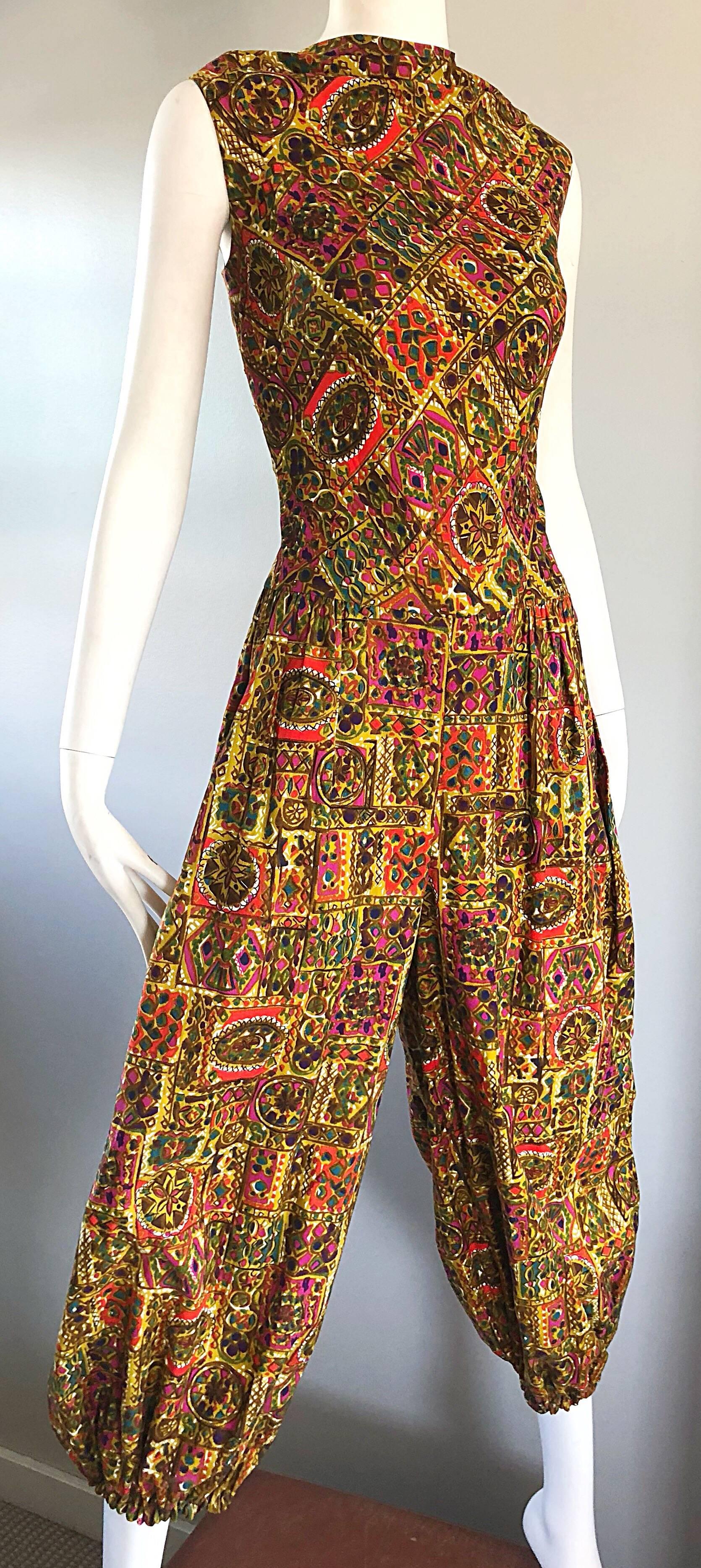 Camellia of Beverly Hills Vintage Harem Jumpsuit and Beaded Skirt, 1950s  2