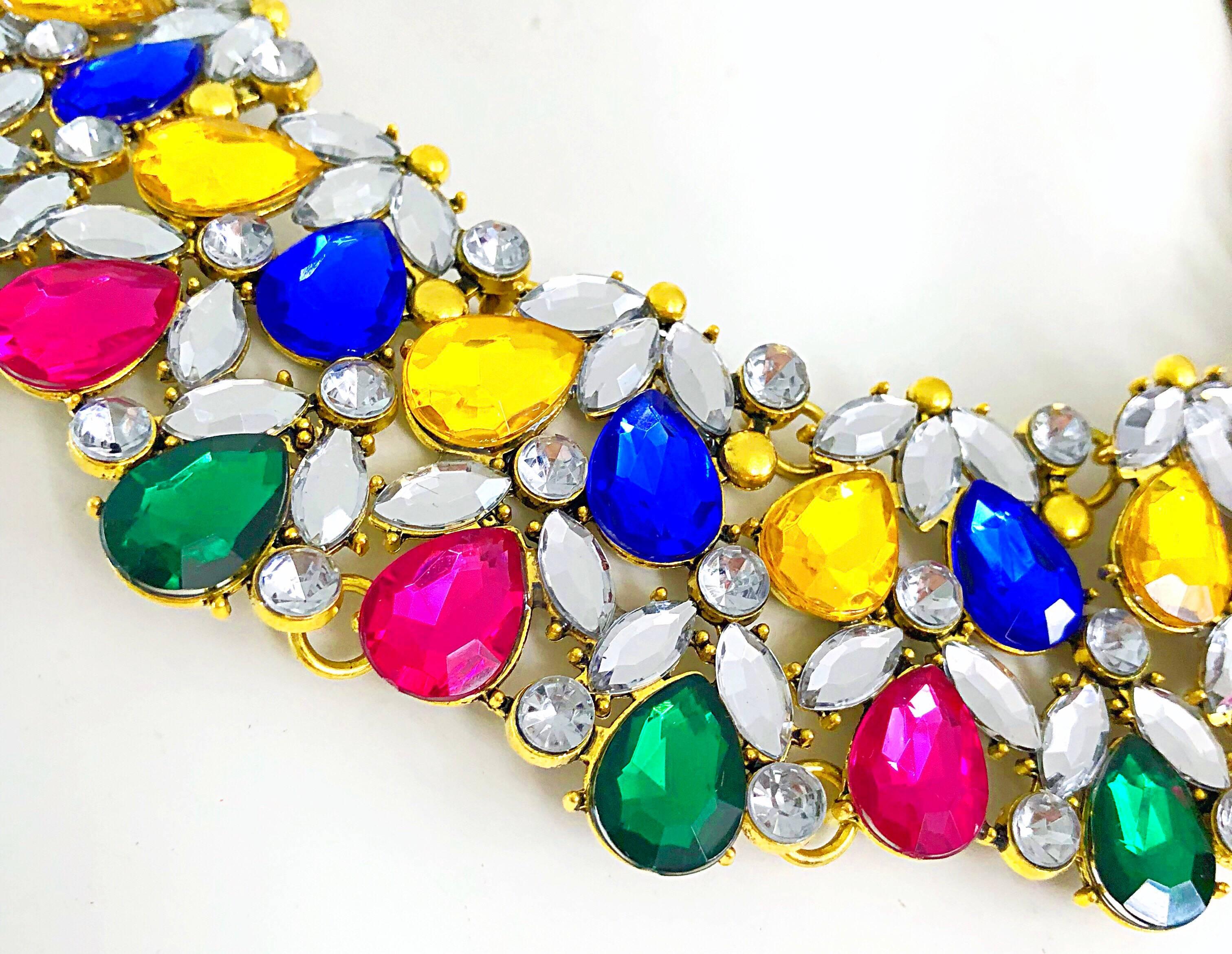 multi color rhinestone necklace