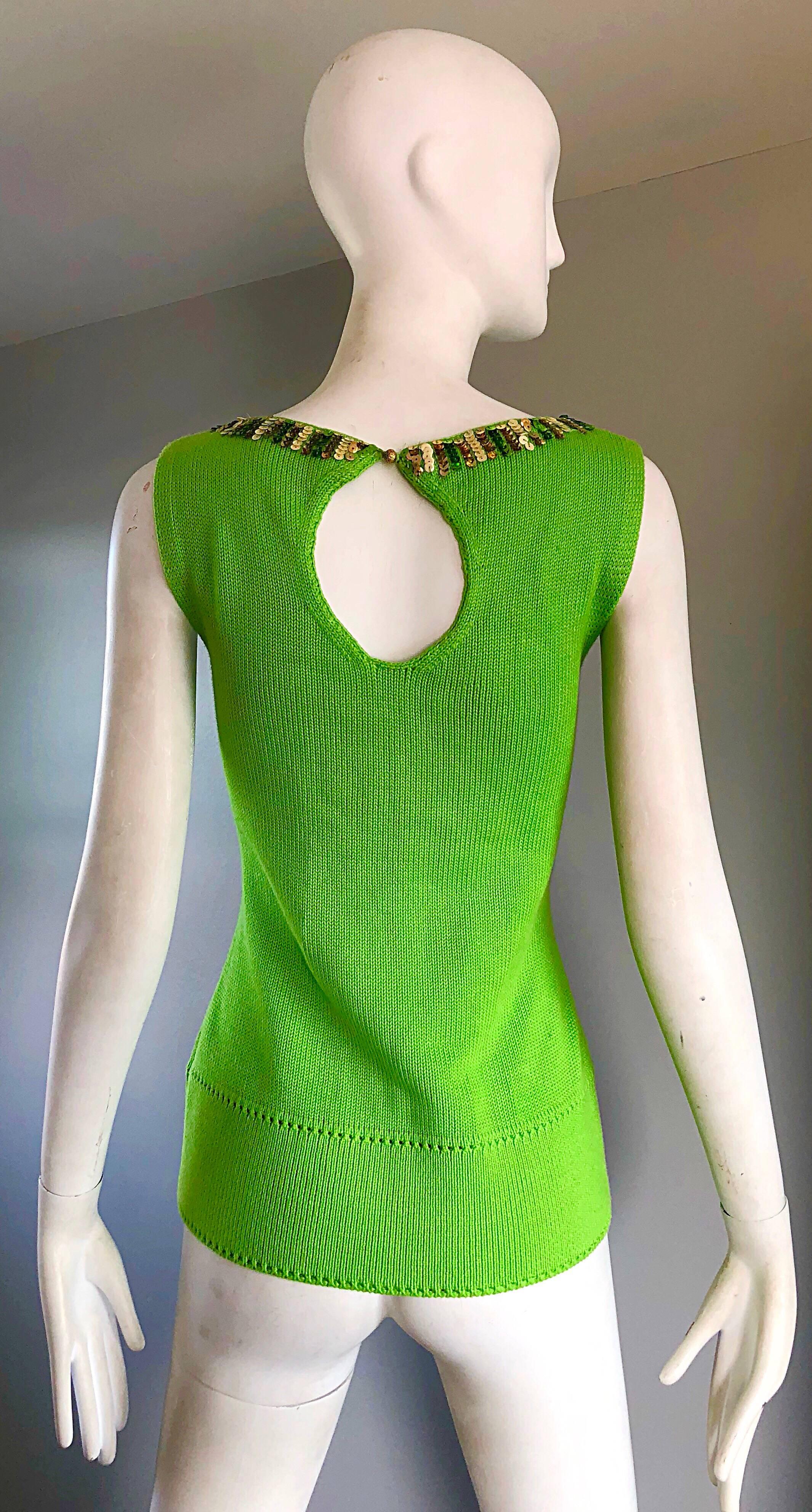 neon green knit sweater