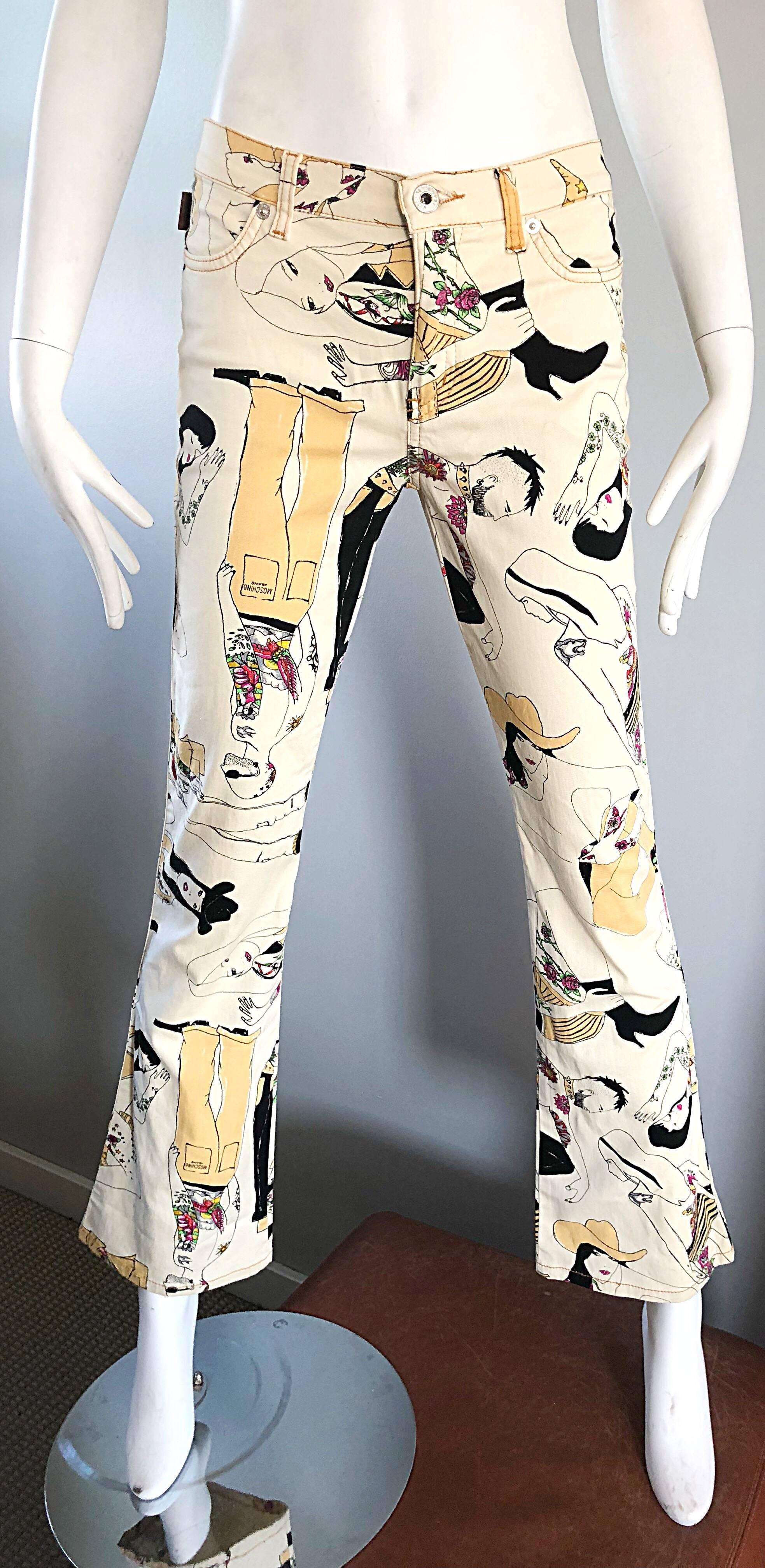 vintage Moschino flower patterned trousers/ pants