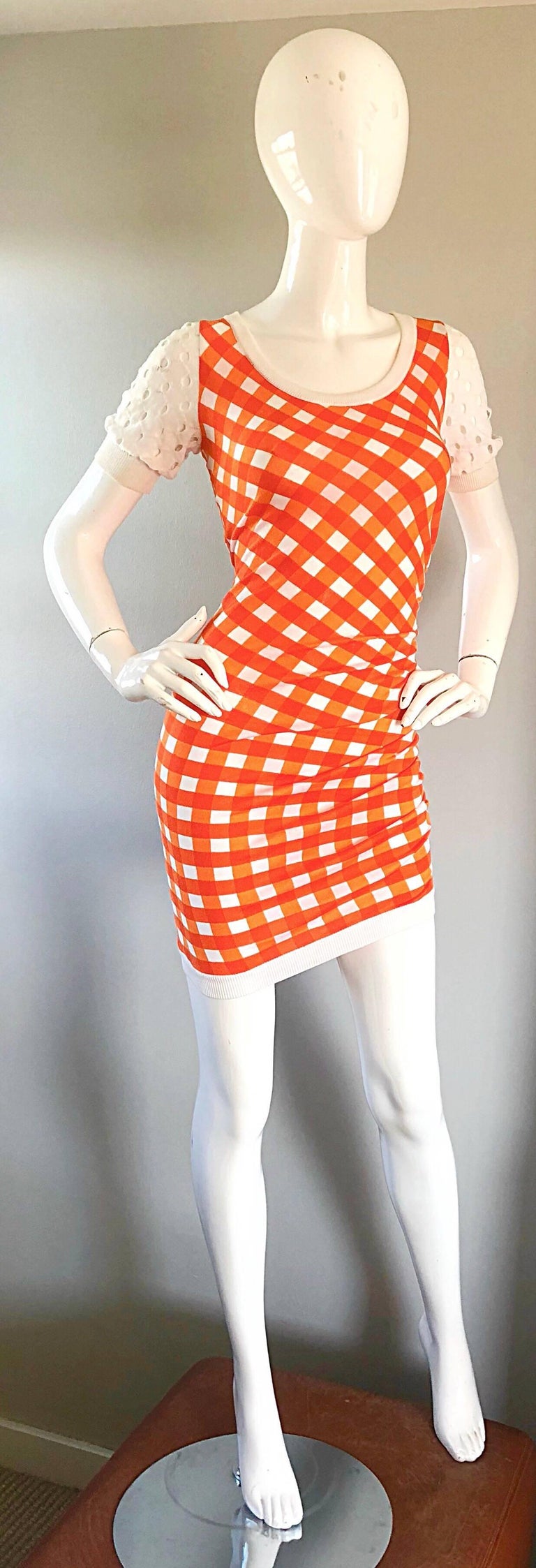 open lace back dress Yacht Club Shift - Chatham Check - Pink/Orange