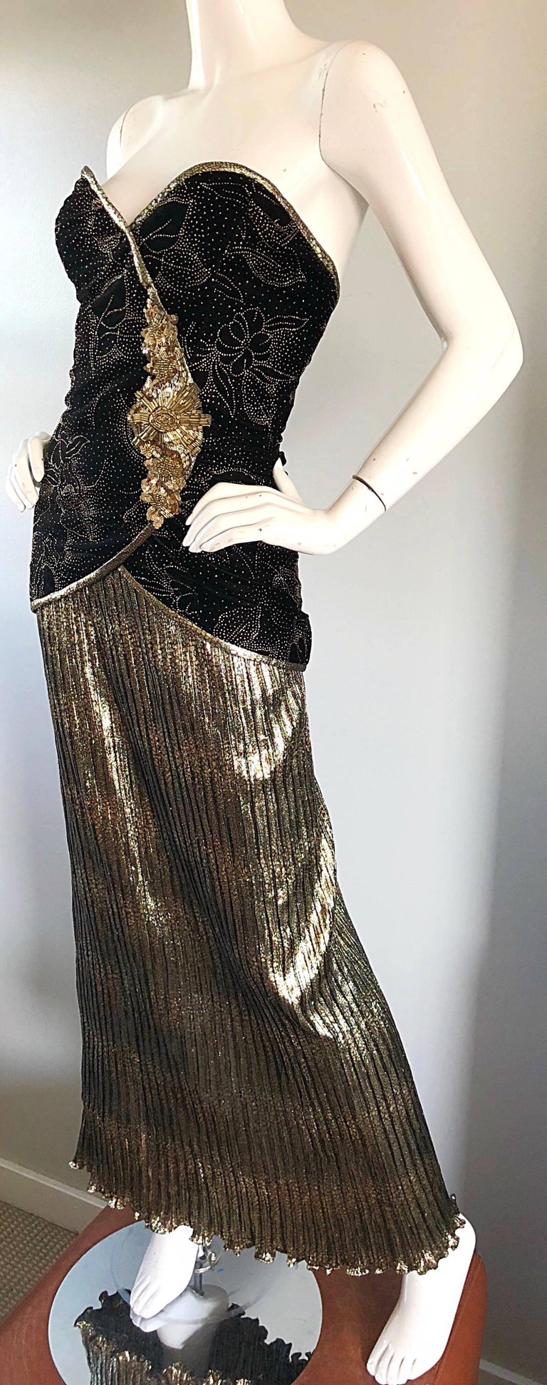 Vintage 1980s Black Beaded Gown main image 1