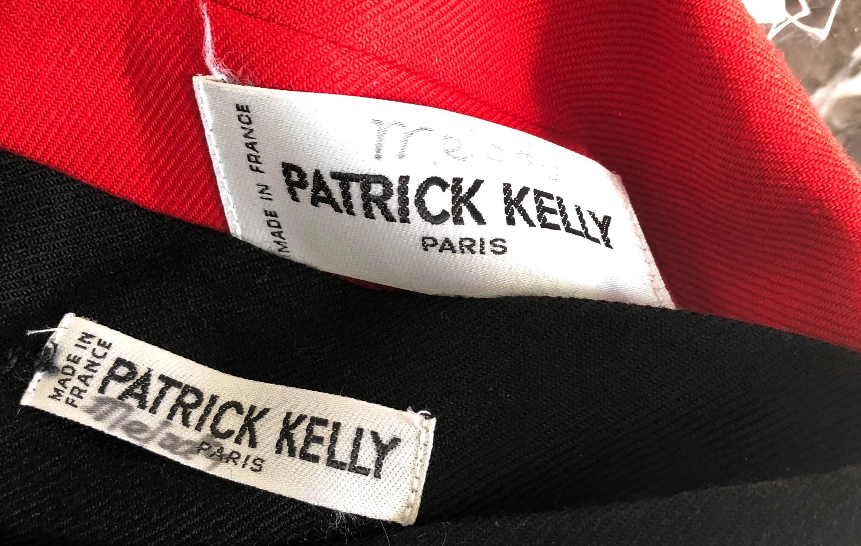Patrick Kelly Vintage Lipstick Red and Black Color Block Avant Garde Skirt Suit 3