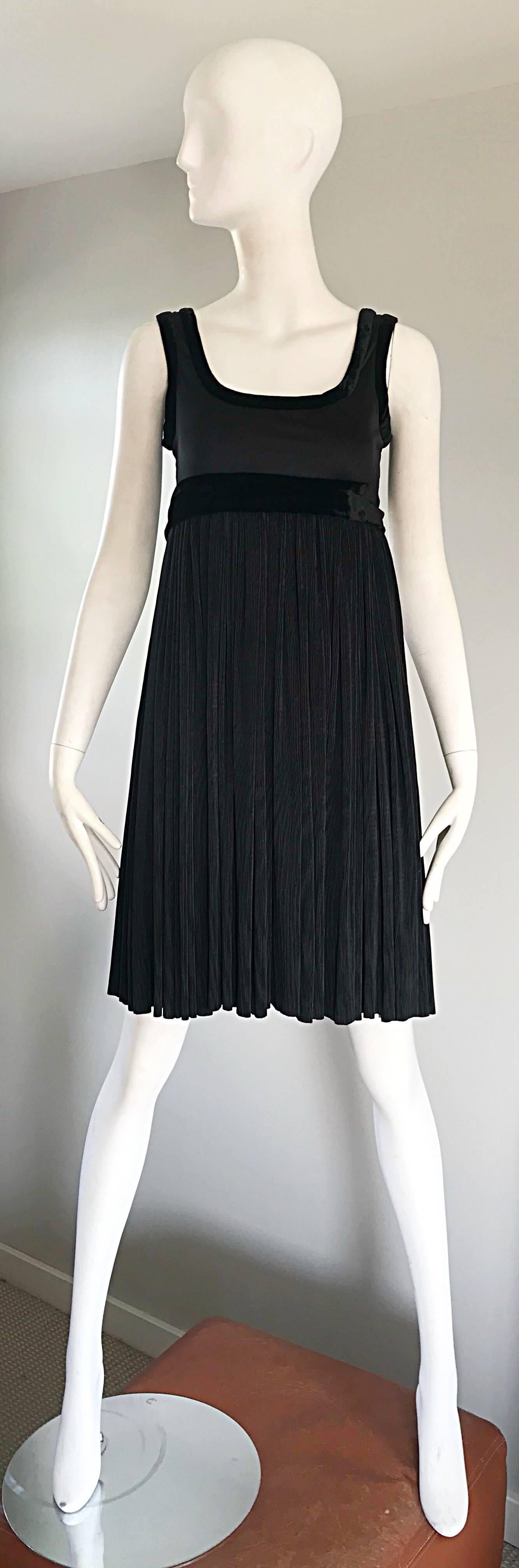 Romeo Gigli 1990s Empire Trapeze Waist Vintage 90s Chic Little Black Dress For Sale 2