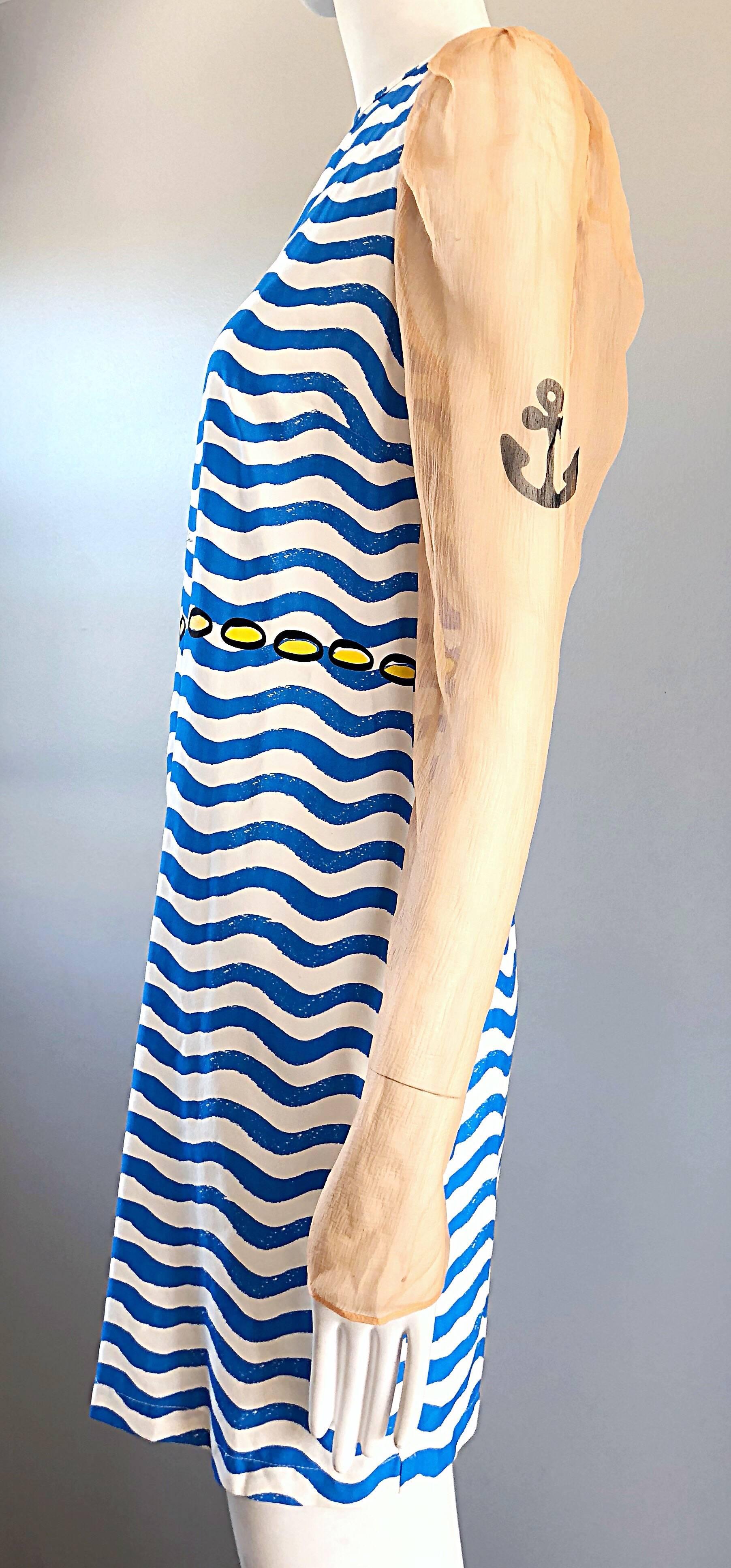 The Rodnik Band Limited Edition Nautical Novelty Tattoo Print New Size 10 Dress In New Condition For Sale In San Diego, CA