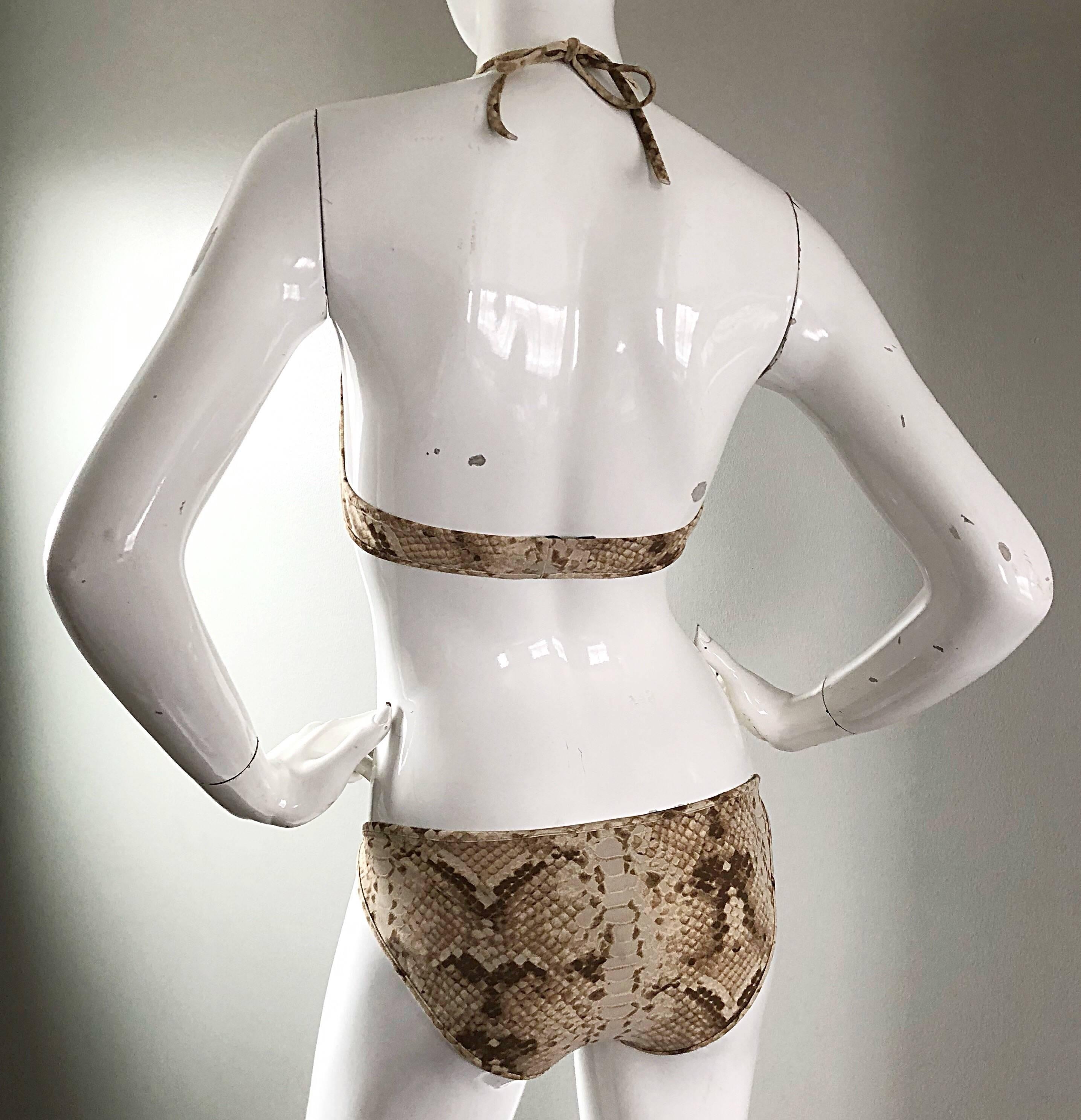 Women's Tom Ford for Yves Saint Laurent Snake Skin Print Two Piece Bikini Swimsuit