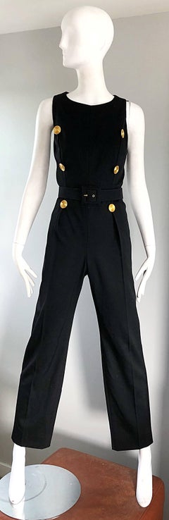 Alexander McQueen for Givenchy Couture Vintage Black Jumpsuit + Cropped Jacket