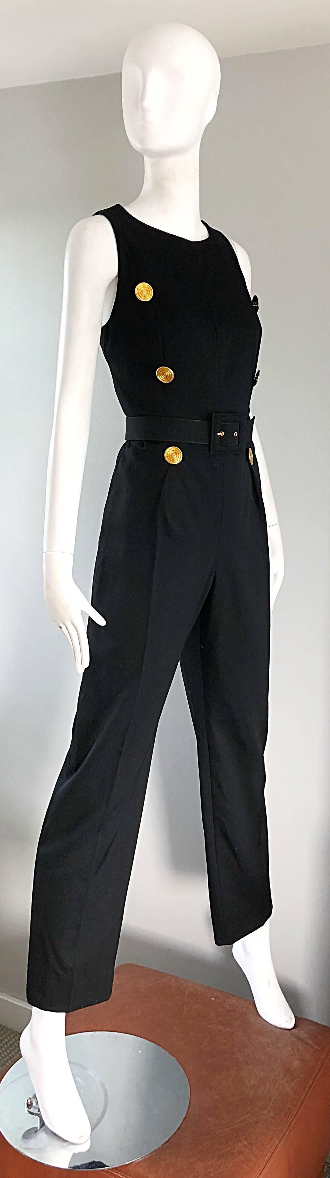 Women's Alexander McQueen for Givenchy Couture Vintage Black Jumpsuit + Cropped Jacket 