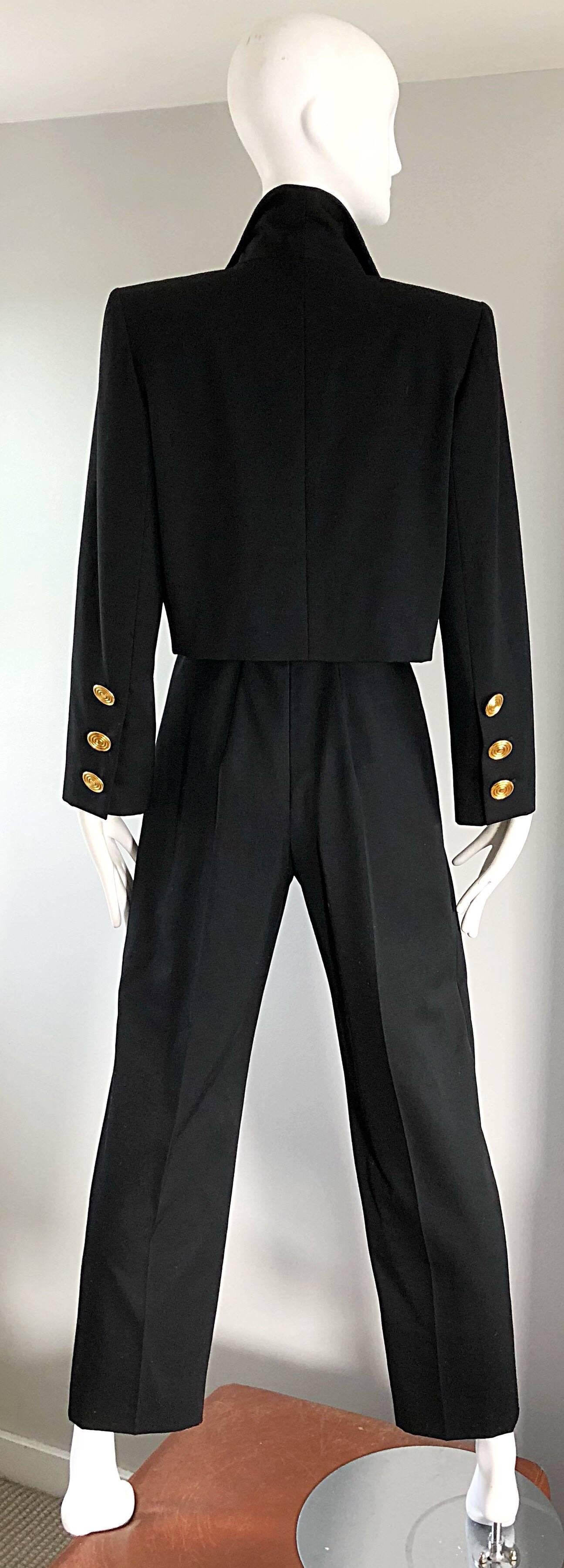 Alexander McQueen for Givenchy Couture Vintage Black Jumpsuit + Cropped Jacket  1