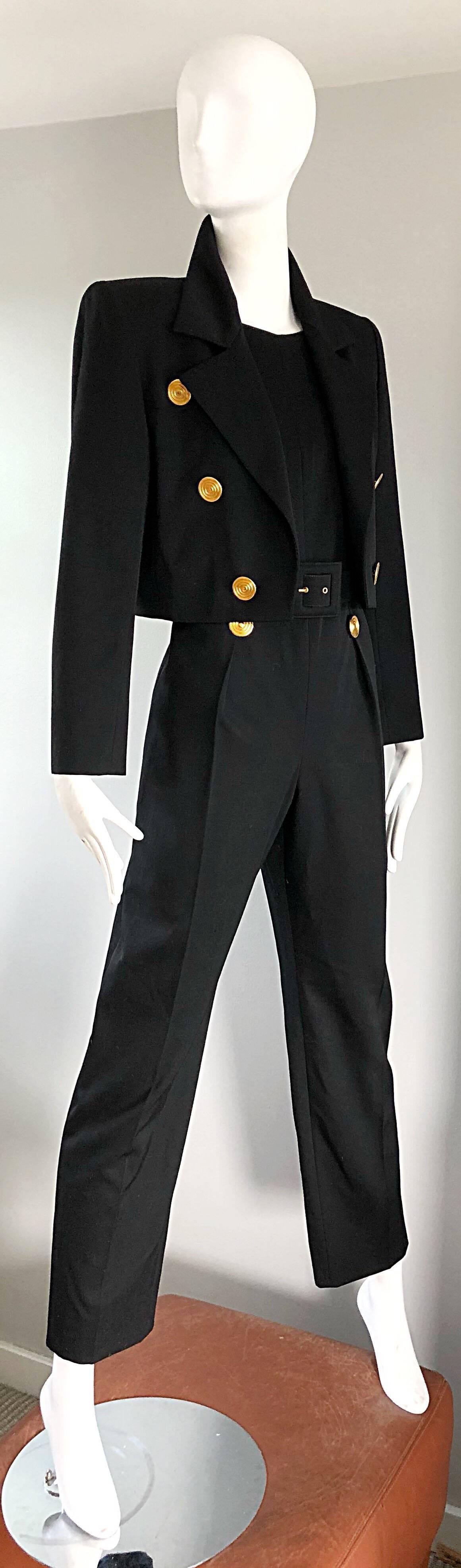 Alexander McQueen for Givenchy Couture Vintage Black Jumpsuit + Cropped Jacket  2