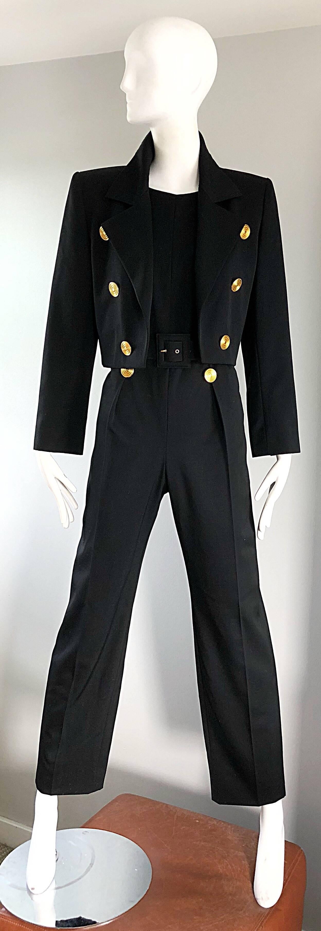 Alexander McQueen for Givenchy Couture Vintage Black Jumpsuit + Cropped Jacket  4