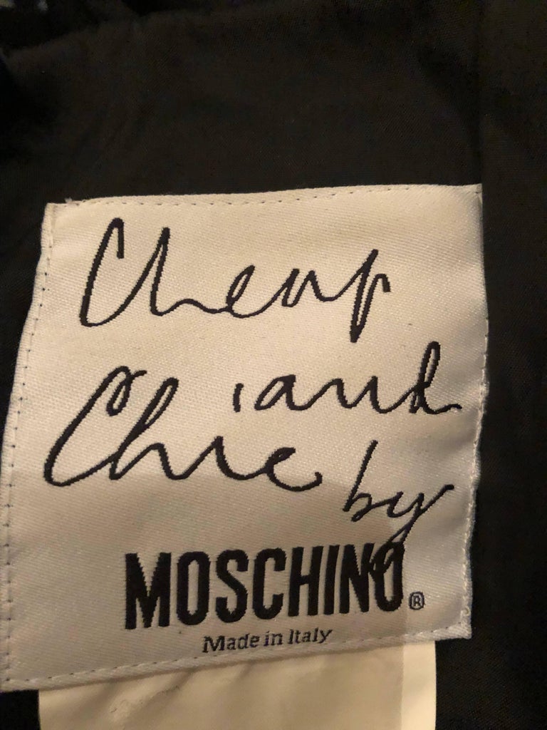 Vintage Moschino Cheap and Chic 90s Does 60s Black Velvet Plastic Mod ...